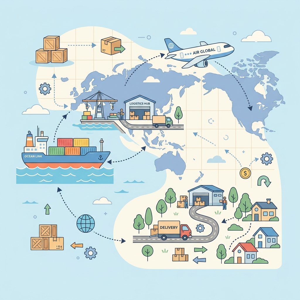 Ilustrasi Logistik Rantai Pasok